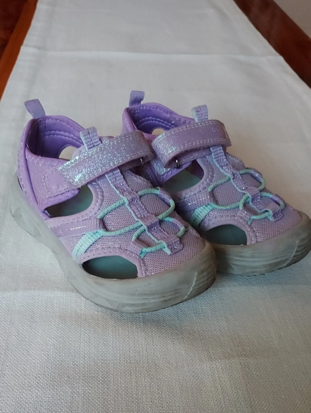 OshKosh B'gosh Lavender Kids' Closed-Toe Sandals with Mint Straps